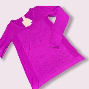 NWT Fabletics Orchid Delta Seamless Long Sleeve Top size M